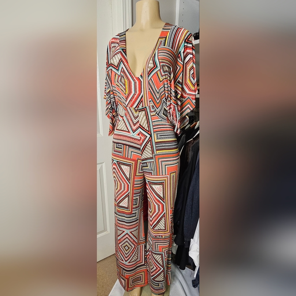 🔥🔥"Bill HALLMAN" Geometric Multicolor Jumpsuit